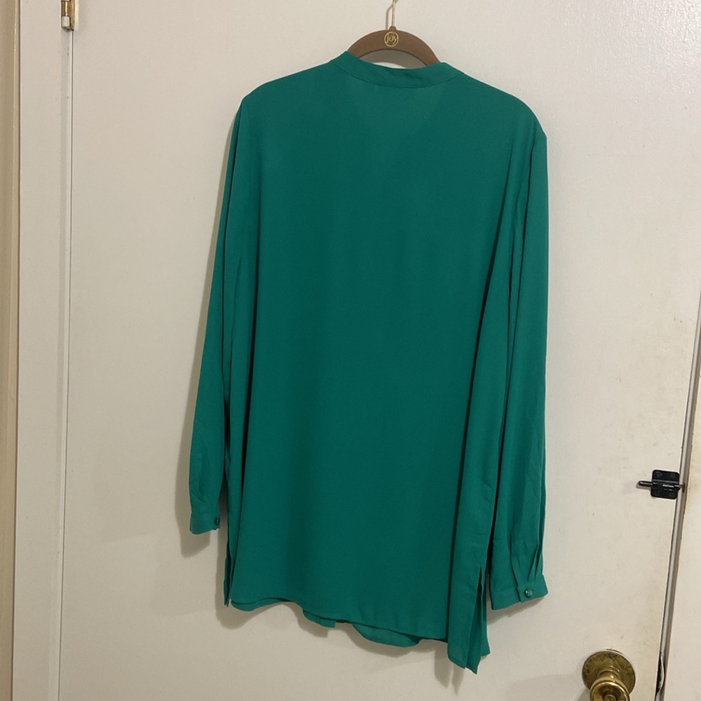 Susan Graber Teal Long Sleeve Blouse size 16 - Picture 8 of 10